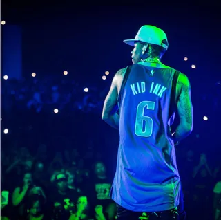 Glo Up - "I be running through the city (yup), city on my back (back) It ain’t nothing changed, but the money on my lap (lap) True I’m in the game (game), time 'til it’s over ('til it's over) Til it’s over (till it's over), til it’s over" — "City on My Back"  (Photo: Kid Ink via Instagram)