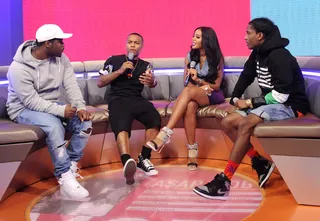 Chill Pill - Hosts Bow Wow and Angela Simmons with A$AP Ferg and A$AP Rocky on 106. (Photo: John Ricard/BET/Getty Images for BET)