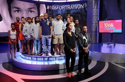 #106ForTrayvon - Bow Wow and Angela Simmons honor Trayvon Martin in a special edition of #106ForTrayvon. Take a look at what the audience had to say ? #106ForTrayvon(Photo: John Ricard/BET/Getty Images for BET)