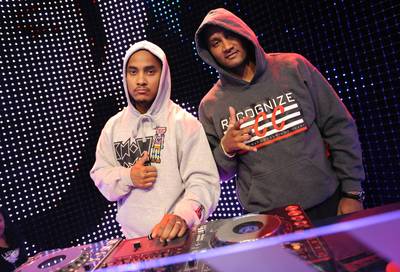#106ForTrayvon - DJ Quicksilva and DJ Lyve rep for Trayvon on #106ForTrayvon.(Photo: John Ricard/BET/Getty Images for BET)