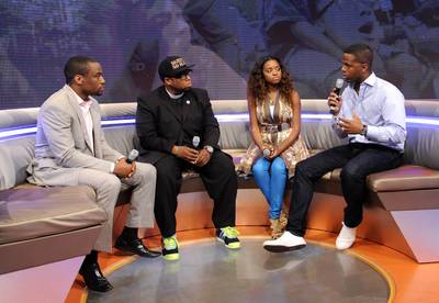 Refocusing the Anger - Marc Lamont Hill, Rev. Lennox Yearwood Jr., Tamika D. Mallory and AJ Calloway chat on #106ForTrayvon and explain how people can act peacefully when dealing with the Zimmerman trial.&nbsp;Photo: John Ricard/BET/Getty Images for BET)
