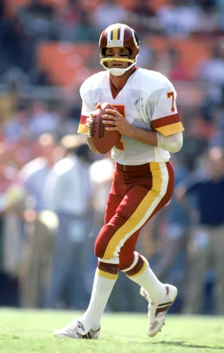 Joe Theismann - Joe Theismann's career-ending compound leg fracture at the hands of Lawrence Taylor in November 1985&nbsp;remains arguably the most gruesome freak injury in sports history. It was so horrific that LT immediately called for an ambulance as soon as he recorded the tackle on the then-Washington Redskins quarterback.(Photo: Scott Cunningham/Getty Images)