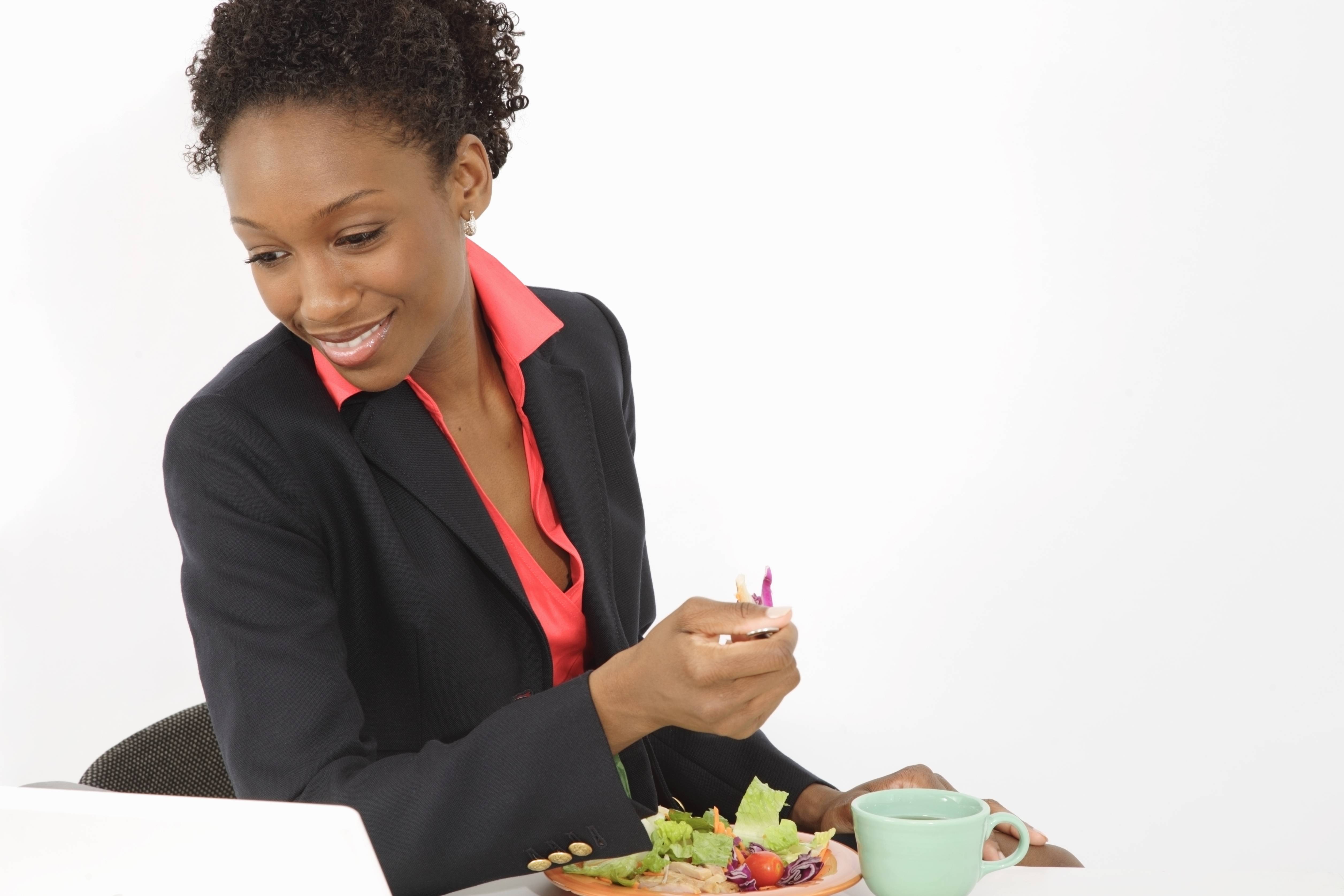 woman eating healthy snack