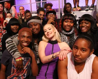Laid Back - Iggy Azalea hanging with fans at 106. (Photo: Bennett Raglin/BET/Getty Images for BET)