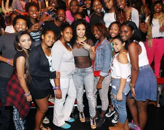 Diamonds Are Forever - Keyshia Cole posing with her lovely fans during a break on 106. (Photo: Bennett Raglin/BET/Getty Images for BET)&nbsp;
