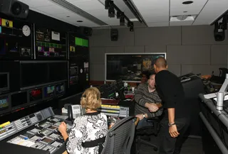 Paying a Visit - Actor Terrence J visits 106 control room. (Photo:&nbsp; Bennett Raglin/BET/Getty Images)