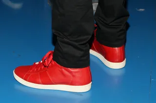 Power Color - Terrence J rocks the power red sneaks while backstage at 106.&nbsp; (Photo:&nbsp; Bennett Raglin/BET/Getty Images)