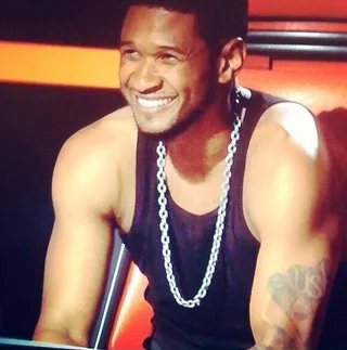Usher @howuseeit - You can tell from Usher's grin that he was absolutely thrilled to be part of the judges panel on last season's The Voice. (Photo: Usher via Instagram)