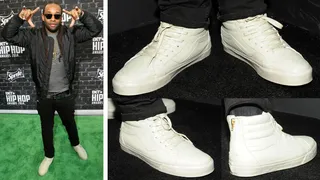 Ty Dolla $ign - Keeping things California-centric, Ty Dolla $ign broke out a pair of beige leather Vans Skate Hi's. How did he get his hands on such an elusive pair? "They sent them to me," he said humbly.&nbsp;If you like these, check out similar styles at&nbsp;JimmyJazz.com/BET.&nbsp;Get 10% off &amp; free shipping through Nov.15th. Use promo code BET1. Some exclusions apply.  (Photos: Getty Images for BET)