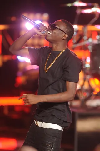 Good $hmoney - The crowd went crazy when Brooklyn MC Bobby Shmurda hit the stage to perform his hit “Hot Boy” and so will you. Watch the buzzing MC in action on Tuesday, October 14 at 8P/7C.  (Photo: Brad Barket/BET/Getty Images for BET)