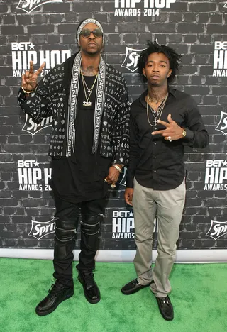 Rappers 2 Chainz and Skooly - Rappers 2 Chainz and Skooly step out on the green carpet. (Photo: Bennett Raglin/BET/Getty Images for BET)&nbsp;