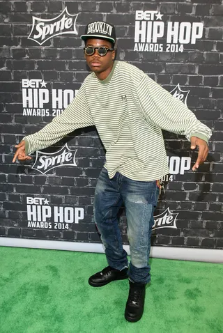 Astro Stunts on the Green Carpet - &nbsp;Rapper Astro attends the BET Hip Hop Awards 2014.(Photo: Bennett Raglin/BET/Getty Images for BET)