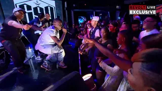 REVOLT TV - The rapper crushed a performance of his hit single for REVOLT TV, roaring the lyrics, "I get that money spend it on the same day." The MC felt his performance so much that, toward the end, he asked for the track to play again.   (Photo: REVOLT TV)