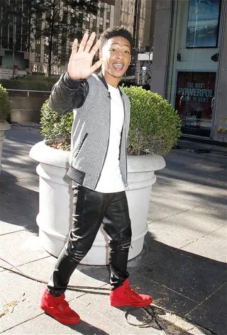 Spread My Wings - Actor/singer Jacob Latimore visits Fox and Friends&nbsp;in NYC to talk about his role in The Maze Runner.(Photo: Fortunata/Splash News)