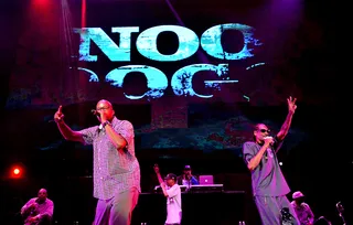 VERY NECESSARY - Snoop Dogg and Warren G performed the West Coast classic “Ain’t No Fun” along with Kurupt.&nbsp;(Photo: Earl Gibson/BET/Getty Images for BET)