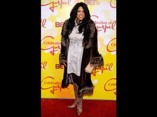 Kelly Chapman - The talented gospel diva rocked the red carpet in a long fur-accented coat over a simple off-white dress.&lt;br&gt;&lt;br&gt;&lt;b&gt;(Photo Credit: PictureGroup)&lt;/b&gt;