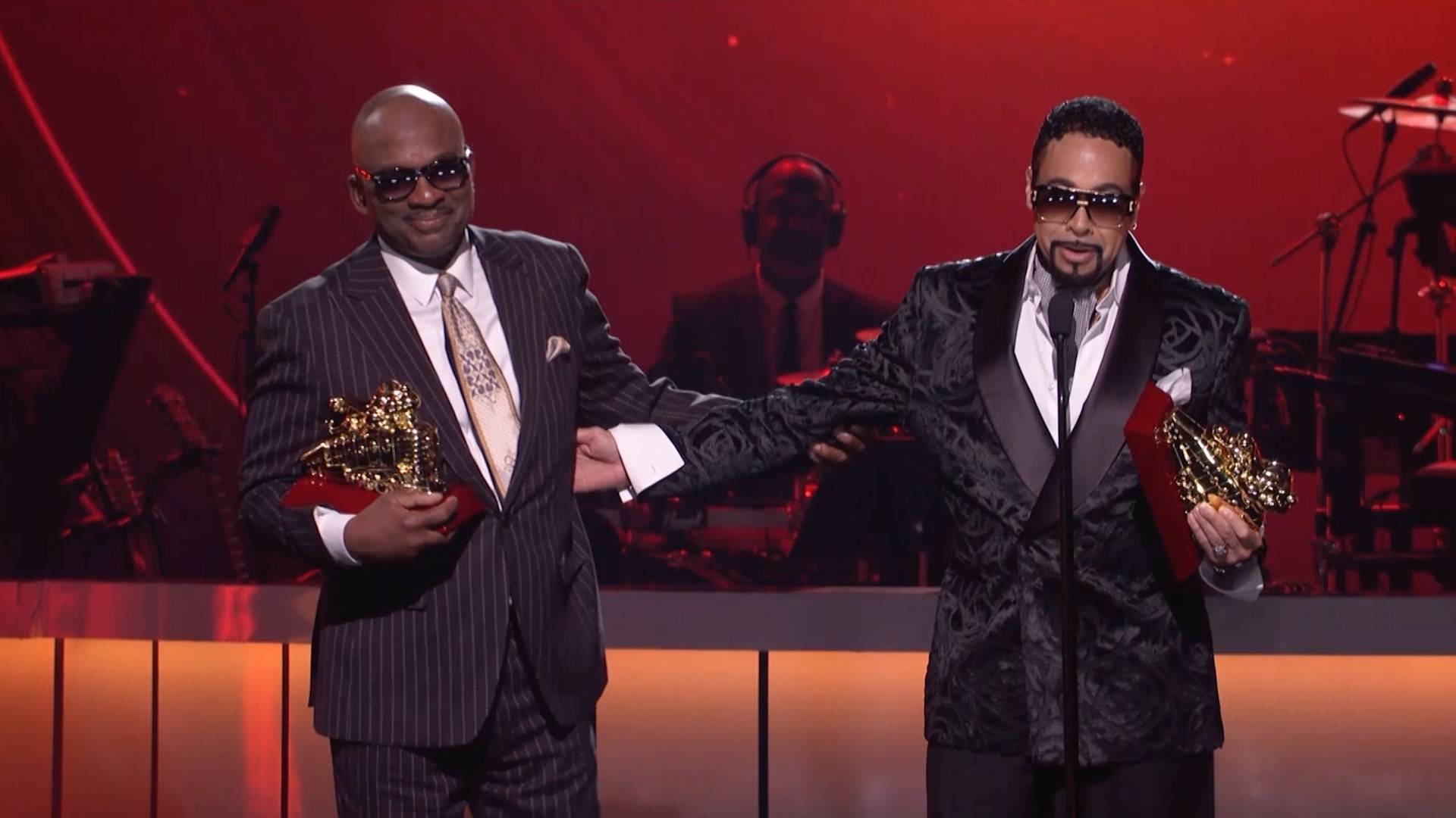 Morris Day and The Time take the BET Soul Train Awards 2022 stage to accept the Legend Award.