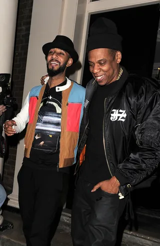 The Good Life - Friends&nbsp;Jay Z and Swizz Beatz&nbsp;look like they had a great time partying at the Arts Club in London as they leave spot at 5 a.m. (Photo: WENN.com)