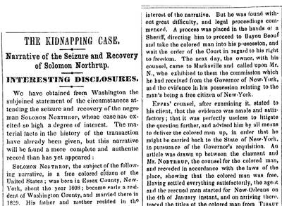 New York Times Corrects Solomon Northup Article - A typo has come back to haunt the New York Times. The newspaper published a correction Tuesday to the headline of its Jan. 20, 1853, article that misspelled Solomon Northup?s last name as ?Northrup.? The piece was written to review Solomon Northup?s 12 Years a Slave, the memoir adapted for the Oscar-winning film.&nbsp;(Photo: courtesy NY Times)