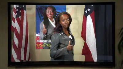 Keep on Knowing - Y'all know Erika Alexander a.k.a Blanche Taylor! Don't get it twisted, she may be a politician, but she's a little crunk too!(Photo: BET)
