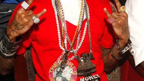 10. He Likes the Bling Bling\r - Here he is blinging at the BET Hip Hop awards at Atlanta Civic Center on October 10, 2009, in Atlanta, Georgia.\r(Photo: Ben Rose/PictureGroup)