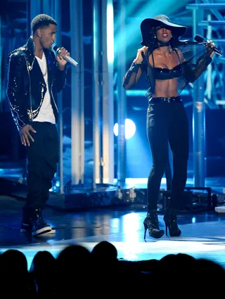 "Motivation" (Remix) - The song of last summer was Kelly Rowland's "Motivation" and Trey hopped on the remix with Busta and Fab, but after he and Kelly took the BET Awards stage, it was evident that those two had chemistry for days. Since that, Kelly has played his love interest in "Heart Attack" and they've shared the cover of Ebony magazine's "Sexy Issue." Hopefully they have more in store for the future.(Photo: Phil McCarten/PictureGroup)