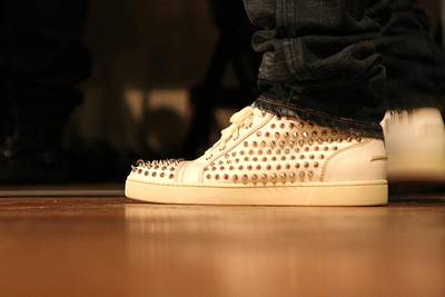 Shoe Game Proper - Yeezy showing off his Louboutins.&nbsp;(Photo: Courtesy of Life + Times)