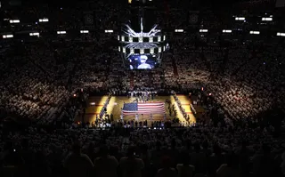 The Beginning of the End for the Heat\r - Players line up for the national anthem before game 6 of the NBA finals basketball game.\r(Photo: AP Photo/Mark Humphrey)