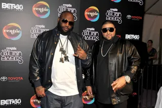 Soul Train Love November 10, 2010 - Khaled and Rick Ross pose for the cameras and let everyone know that Miami is in the building. (Photo: Moses Robinson/Getty Images)