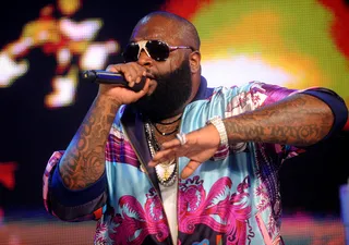 Rick Ross (@rickyrozay) - Wondering where the boss is these days? He's getting ready for the release of God Forgives, I Don't. TWEET: "in zenith studio's..think'n of a master plan!!" (Photo: Brad Barket/PictureGroup)