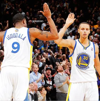 Golden Touch - Stephen Curry and Andre Iguodala are the Golden State Warriors captains this season. Curry had a game-high 24 points to lead the Warriors to a 95-77 win over the Sacramento Kings in their season-opener. Dub-nation!(Photo: Golden State Warriors via Instagram)