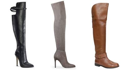 Thigh's the Limit - The must-have staple this season is the over-the-knee boot. This style looks great on everyone and can be rocked with a skinny jean or a mini dress. Peep the hottest trends for every budget. By Kellee Terrell (Photos from left: Altuzarra for Target, Guess, Aldo)