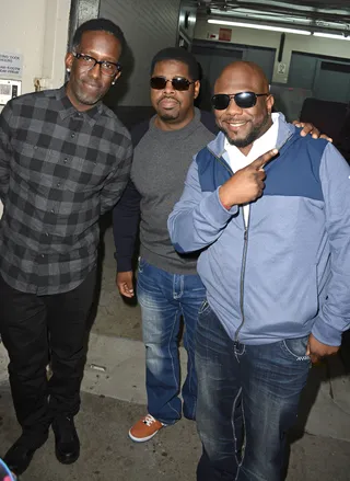 The Boyz Are Back in Town - Boys II Men&nbsp;are all smiles as they leave the HuffPost Live studios in NYC.(Photo: Derek Storm / Splash News)