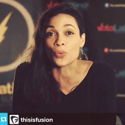 Rosario Dawson - Rosario Dawson&nbsp;is one of the leaders for the voting efforts for Latinos. The actress and political activist was a part of the Voto Latino On Series event, where they stressed the fact that not enough Latinos vote.(Photo: Thisisfusion via Instagram)