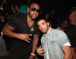 Birthday Turn Up - Drake celebrated his birthday with his YMCMB fam including Mack Maine&nbsp;at his Hennessy V.S.-hosted party at Story nightclub in South Beach Miami.(Photo: Thaddeus McAdams/ExclusiveAccess.net)