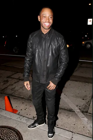 Dine and Dash - Terrence Jenkins leaves a dinner date at Craig's restaurant with a mystery woman in Los Angeles.(Photo: Devone Byrd, PacificCoastNews)