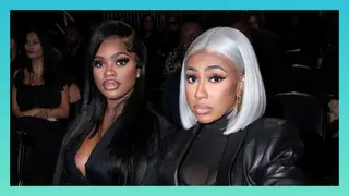 Yung Miami and JT of the City Girls attend Takeoff's Celebration of Life at State Farm Arena on November 11, 2022 in Atlanta, Georgia. 