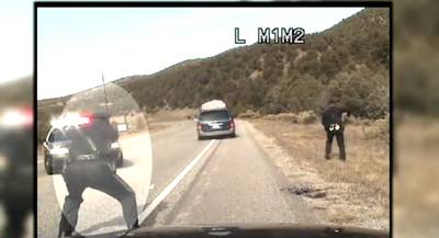 New Mexico Cop Shoots at African-American Family - Two New Mexico officers are being investigated for opening fire on a minivan carrying a mother and her six children. Oriana Farrell, 39, was speeding on a highway and was ordered to pull over. After getting in an argument with the officer, she drove away, and was ordered to pull over again. Farrell then pulled off again and a high speed chase followed, leading to the shoot-out.&nbsp;(Photo: KRQE News 13)