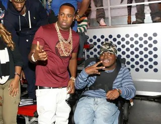 Showing Love - Recording artist Yo Gotti poses for a picture with one of his fans in the livest audience.(Photo: Bennett Raglin/BET/Getty Images for BET)