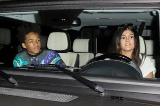 Ride or Die Chick - It’s kinda cute that Jaden isn’t afraid to let his leading lady take the wheel every once in a while.  (Photo: All Access Photo / Splash News)