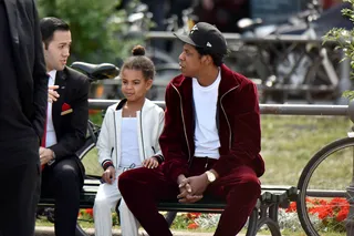 Jay-Z and Blue Ivy Carter - Daddy/daughter day! While Beyonce took a much needed break in Berlin for the On The Run II Tour, Jay-Z and Blue Ivy spent some quality time in the park. (Photo: MEGA)