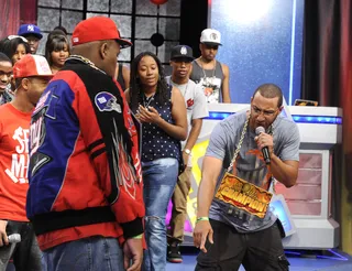 Look At The Sneaks - Freestyle Friday battle: Big Bad Baragon vs Buddy Lo at 106 &amp; Park, July 27, 2012. (Photo: John Ricard / BET)