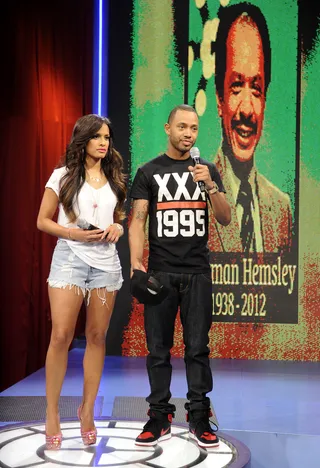 Sherman Hemsley's Homegoing - Rocsi Diaz and Terrence J tell the audience about the death of Sherman Hemsley at 106 &amp; Park, July 25, 2012. (Photo: John Ricard / BET)