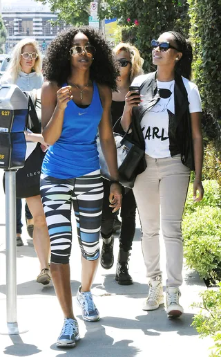 Besties - Kelly Rowland and La La Anthony have a girls day out in West Hollywood. Rowland looks fresh out the gym and La La is casual cool in jeans and a T-shirt.&nbsp;    (Photo: LIFE/WENN.com)