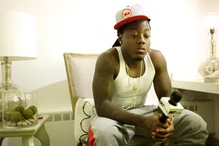 Working - Ace Hood in the green room at 106 &amp; Park, July 23, 2012. (Photo: John Ricard / BET)