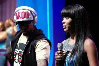 Whoa - DJ D Strong and Dj AngelBaby at 106 &amp; Park, July 23, 2012. (Photo: John Ricard / BET)