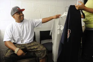 Got It - Cassidy reviews wardrobe selections in the green room at 106 &amp; Park, July 20, 2012. (Photo: John Ricard / BET)