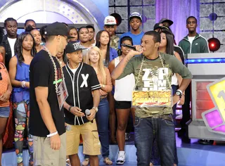 Ready?!? - Freestyle Friday round one: Buddy Lo vs Bugatti Blaze at 106 &amp; Park, July 20, 2012. (Photo: John Ricard / BET)