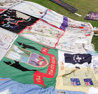 Universal Message - An Australian quilt helped activists in the city of Auckland bring awareness to HIV/AIDS and increase tolerance.&nbsp;(Photo: FOTOPRESS/Sandra Mu/Getty Images)