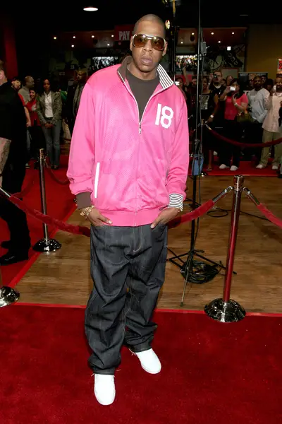 Jay-Z circa 2006 - Remember when pink was all the rage amongst the rap elite? Well, in honor of breast cancer month, we pay tribute to the rappers who made it OK for the most masculine of men rock the pastel hue.(Photo: Matthew Simmons/WireImage)